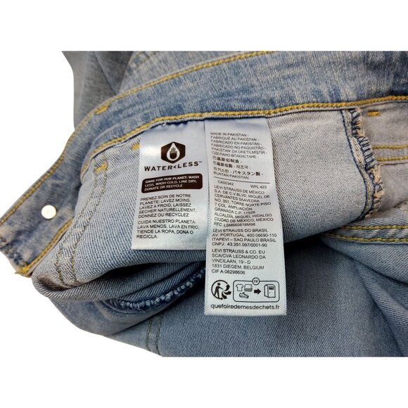 Levis Womens High-Rise Tapered Jeans Size 31x28 Recycled Denim Light Wash - Picture 10 of 13